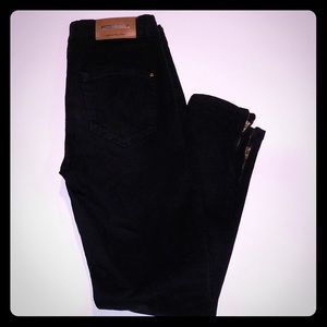 Black Denim with ankle zip detail